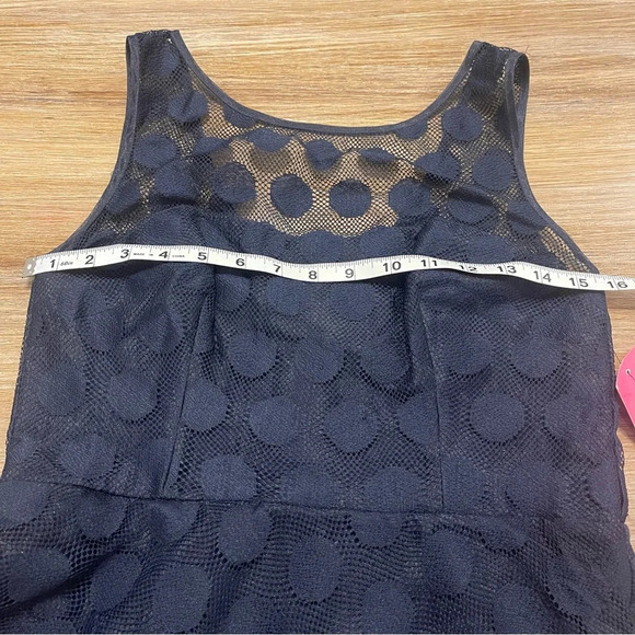 Betsey Johnson Navy Polka Dot Fit and Flare 50s Inspired Party Dress Sz 4 - Picture 8 of 10